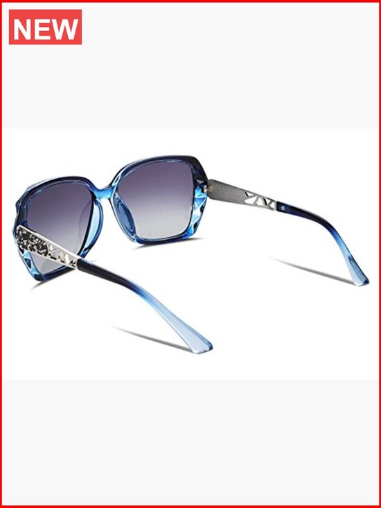 Polarized Square Oversized Sunglasses Sparkling Composite Frame UV400